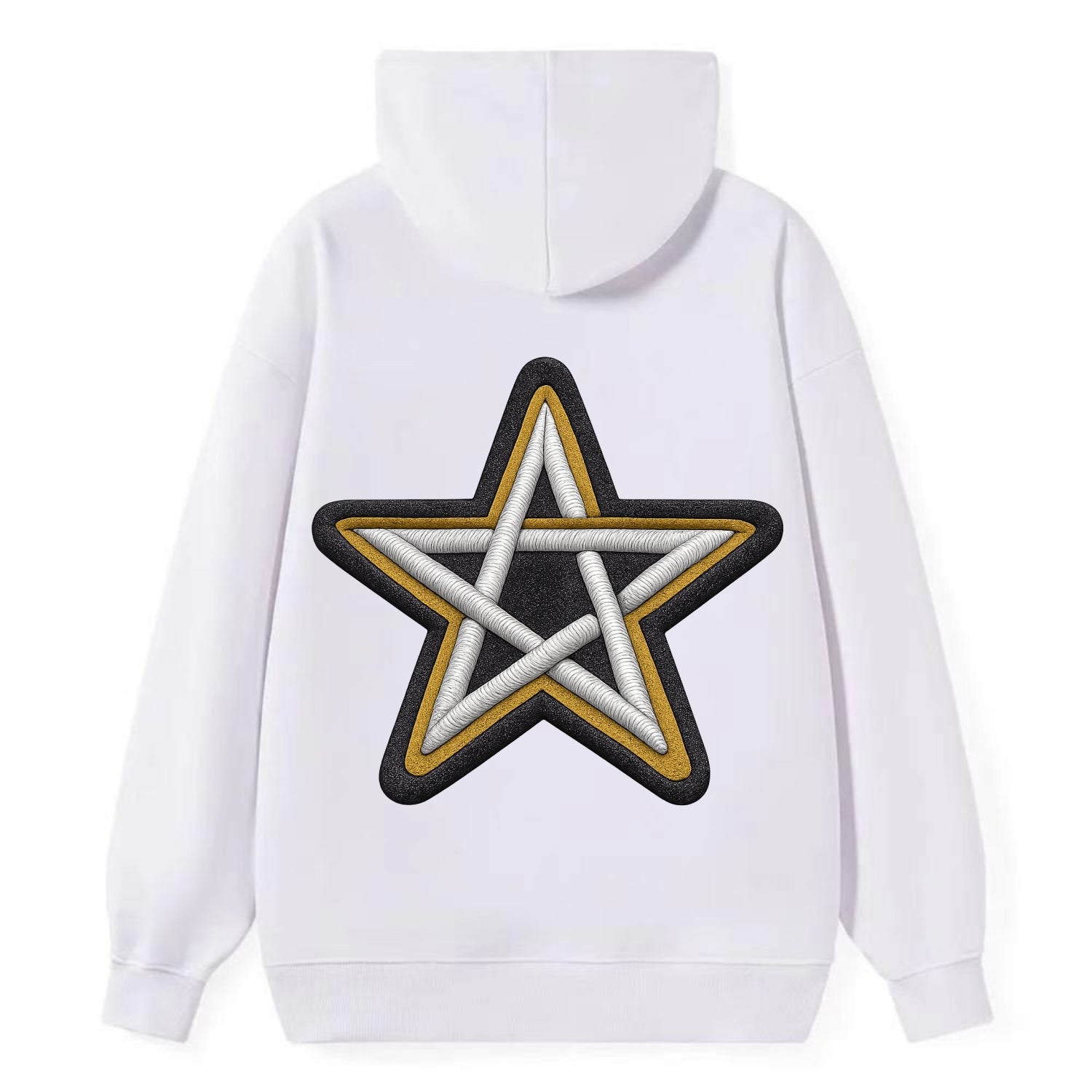PENTAGRAM STAR - five point star in silver , protection - Classic Pullover Hoodie - White