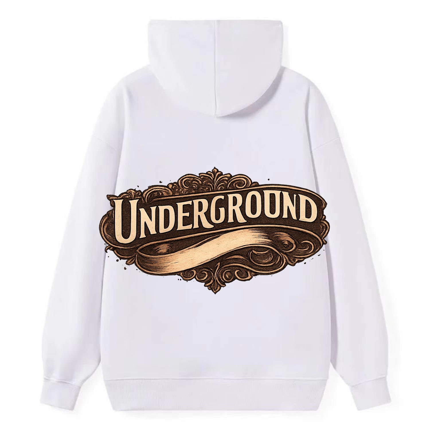 Bold typography design - "UNDERGROUND" - hidden scene, alternative - Classic Pullover Hoodie - White