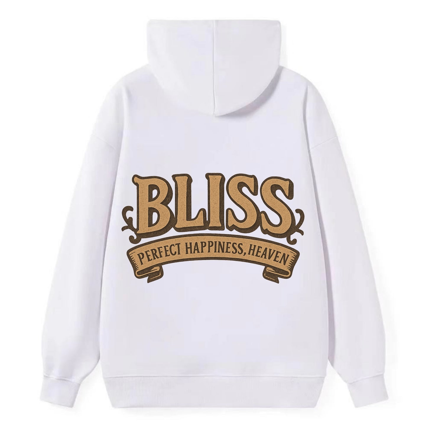 Bold typography design - "BLISS" - perfect happiness, heaven - Classic Pullover Hoodie - White