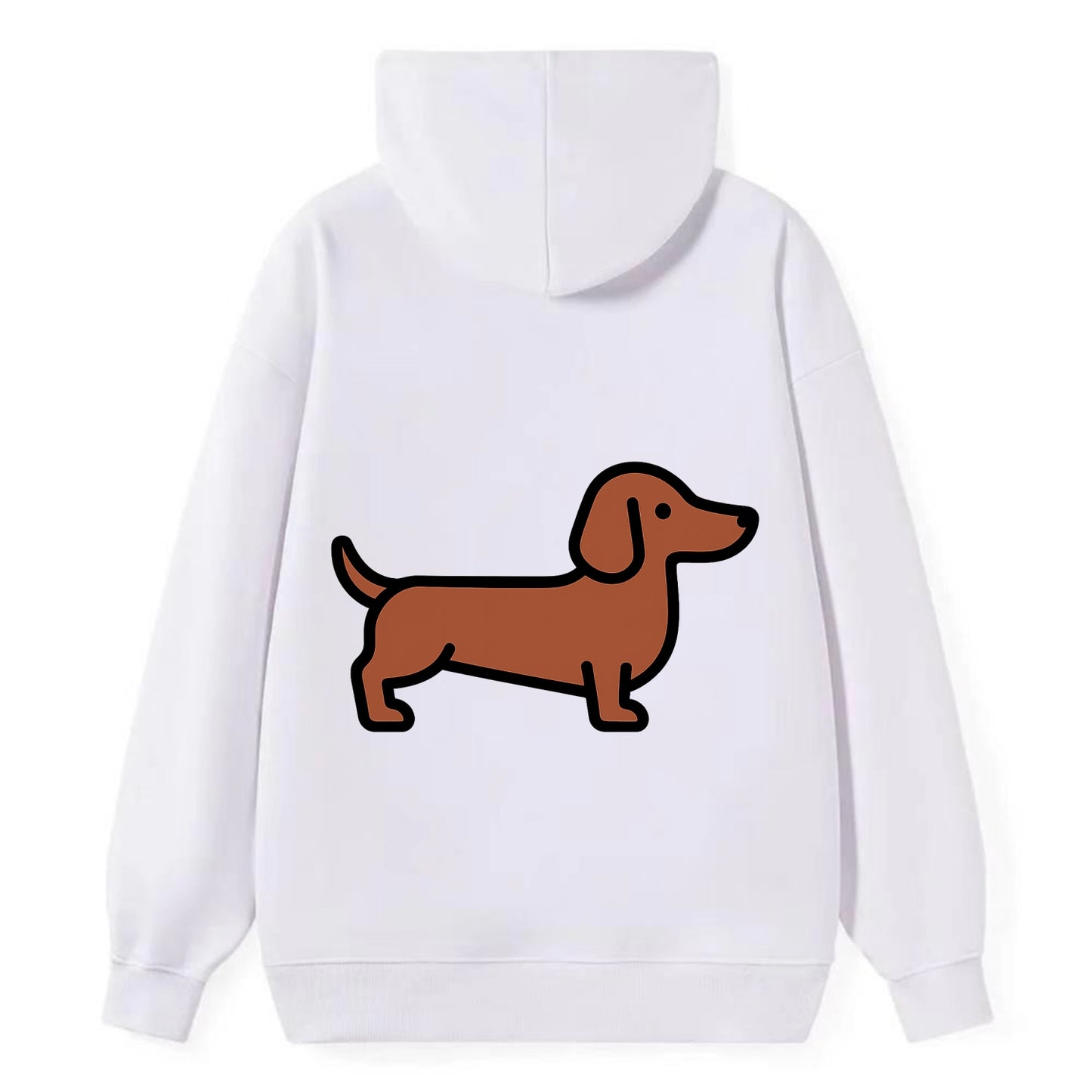 Dachshund - Red/brown smooth flat side profile - Classic Pullover Hoodie - White