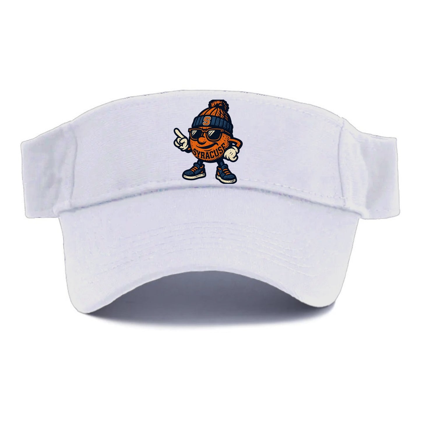 Syracuse Orange wearing Syracuse beanie with S patch - Visor - White