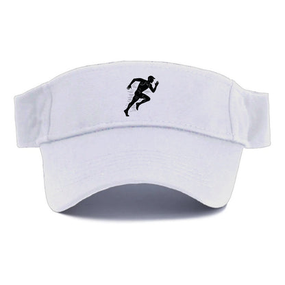 Runner in full stride sprinting - Visor - White