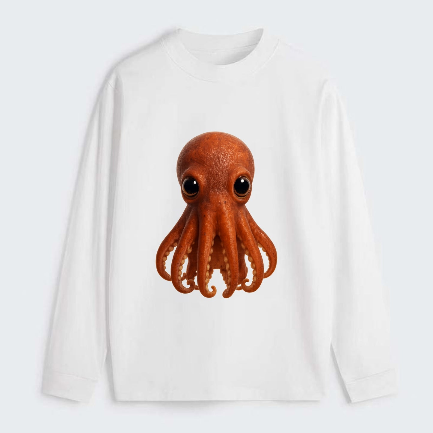 Baby Giant Pacific Octopus - reddish, smaller tentacles, expressive - Classic Long Sleeve Shirt - White
