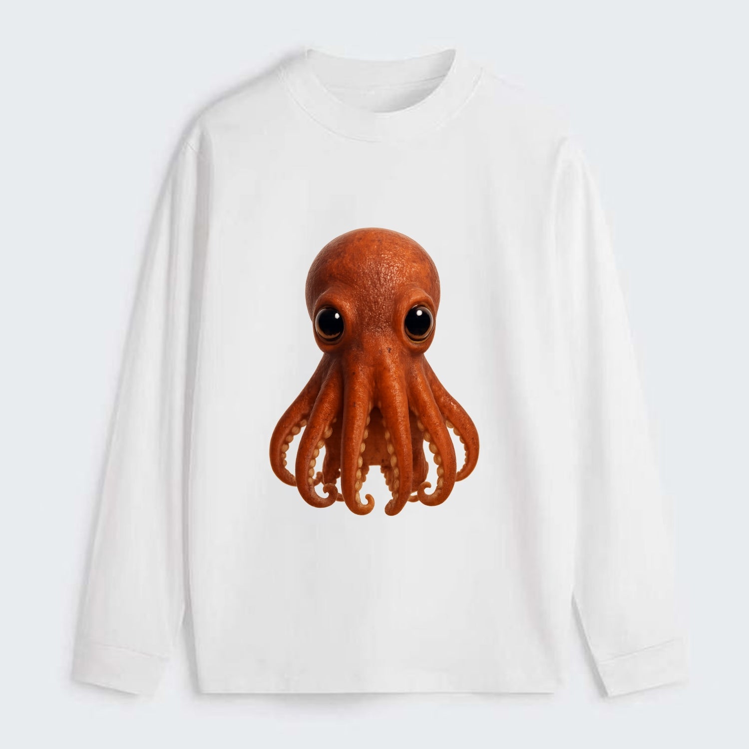 Baby Giant Pacific Octopus - reddish, smaller tentacles, expressive - Classic Long Sleeve Shirt - White