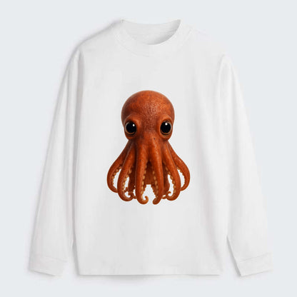 Baby Giant Pacific Octopus - reddish, smaller tentacles, expressive - Classic Long Sleeve Shirt - White
