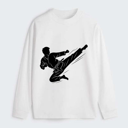 Korean taekwondo flying kick - Classic Long Sleeve Shirt - White