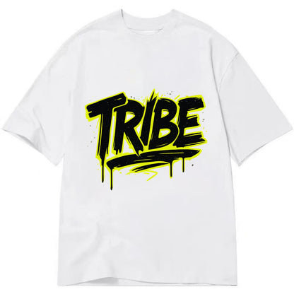 Bold typography design - "TRIBE" - your community, your group - Classic T-shirt - White