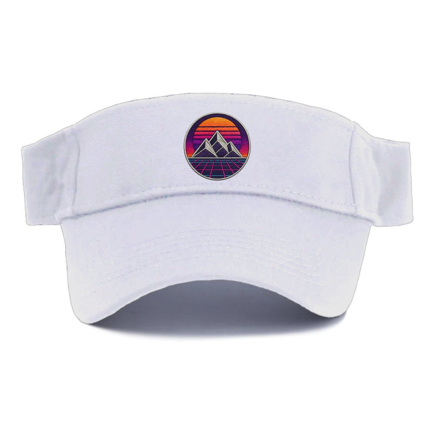 Retrowave Mountains - Visor - White