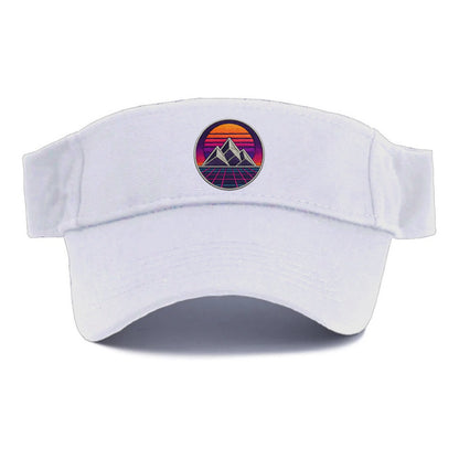 Retrowave Mountains - Visor - White