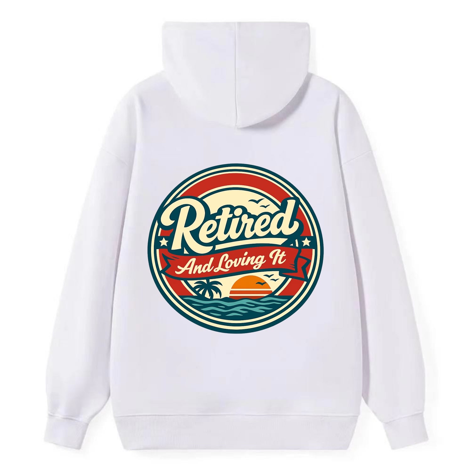 Carefree Retirement Emblem - Classic Pullover Hoodie - White