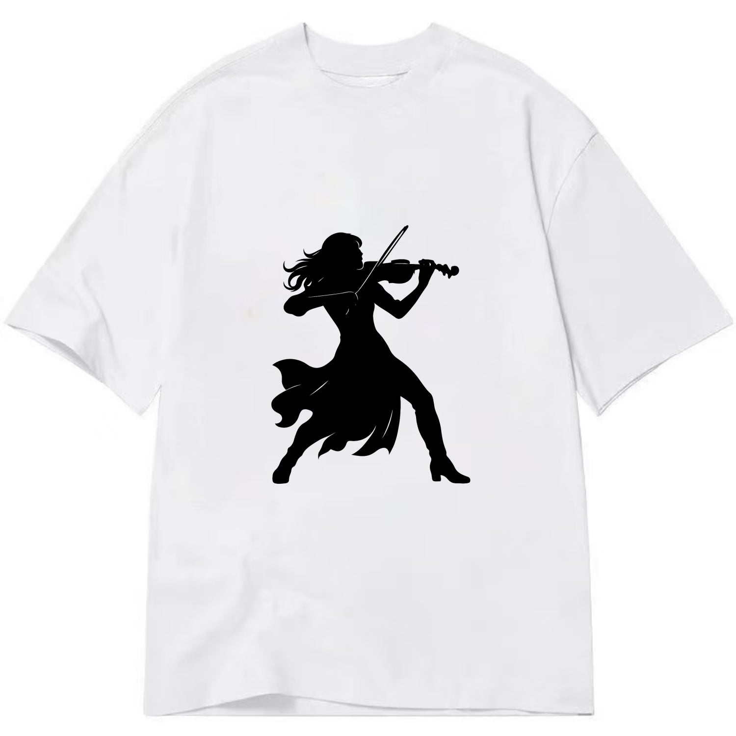 Violinist performing dramatic pose - Classic T-shirt - White