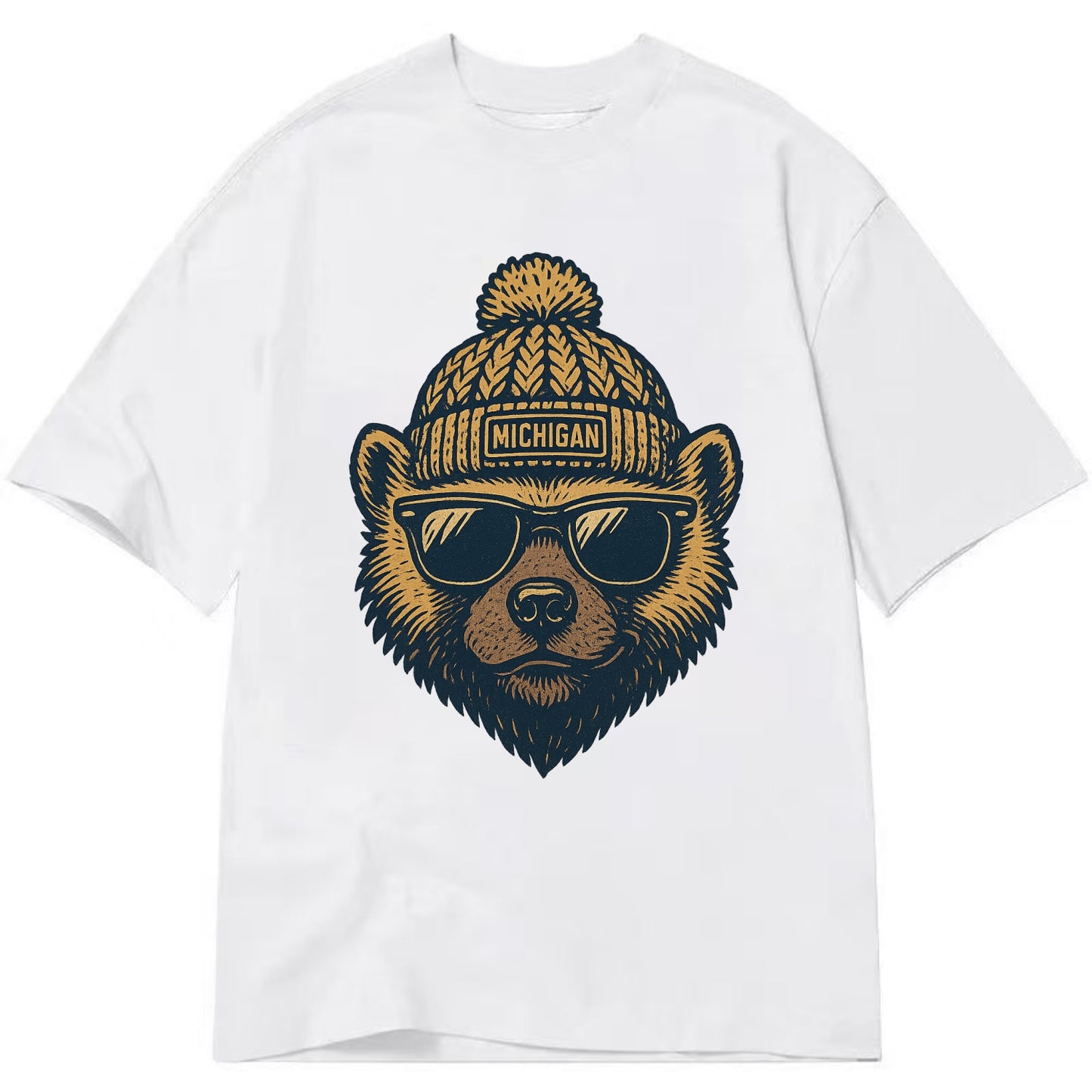 Ann Arbor Wolverine wearing Michigan bea - Classic T-shirt - White