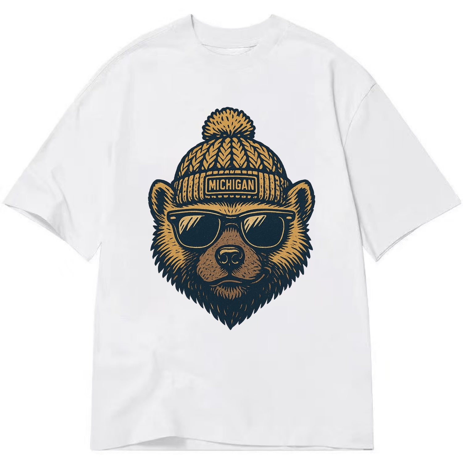 Ann Arbor Wolverine wearing Michigan bea - Classic T-shirt - White