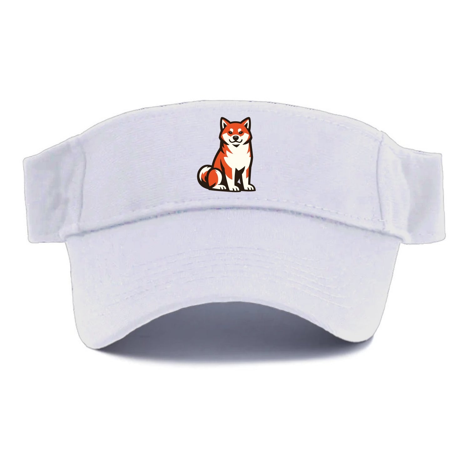 Sitting Shiba Inu Emblem - Visor - White