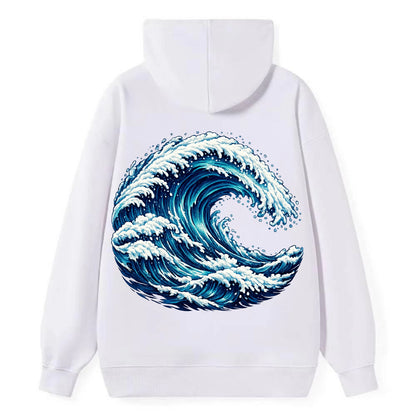 Ocean Wave - Classic Pullover Hoodie - White