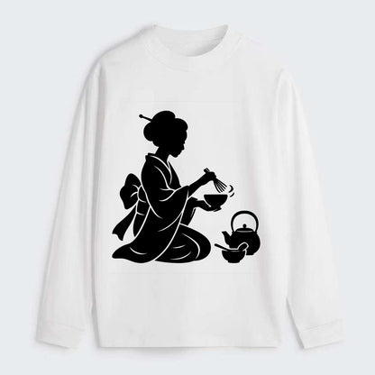 Geisha traditional tea ceremony - Classic Long Sleeve Shirt - White