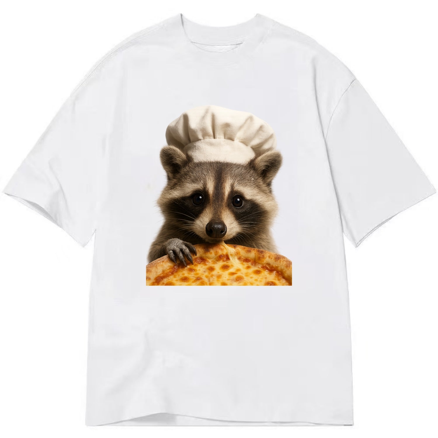 Pizza Dad Raccoon  - Classic T-shirt - White