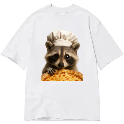 Pizza Dad Raccoon  - Classic T-shirt - White