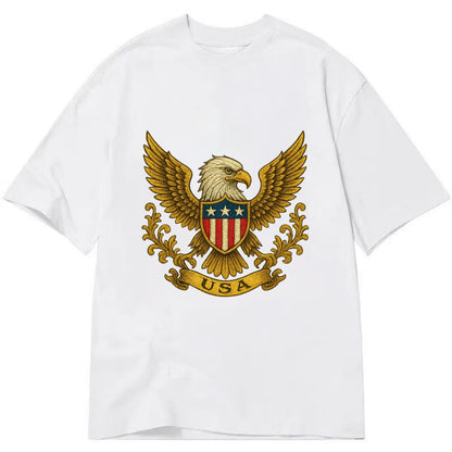 Usa Heritage Eagle Baseball Cap 2 - Classic T-shirt - White
