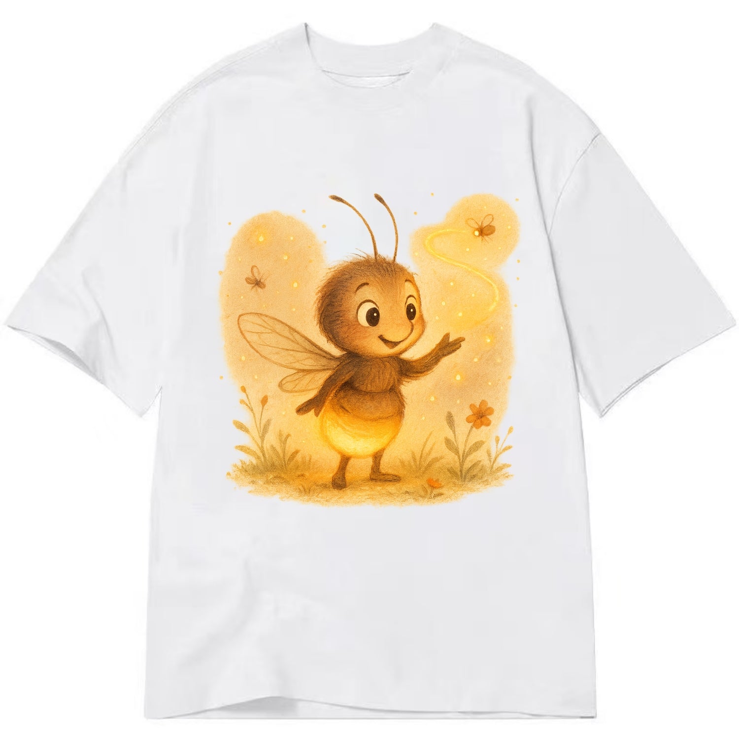 Firefly choreographer arranging synchronized light patterns over a meadow stage - Classic T-shirt - White