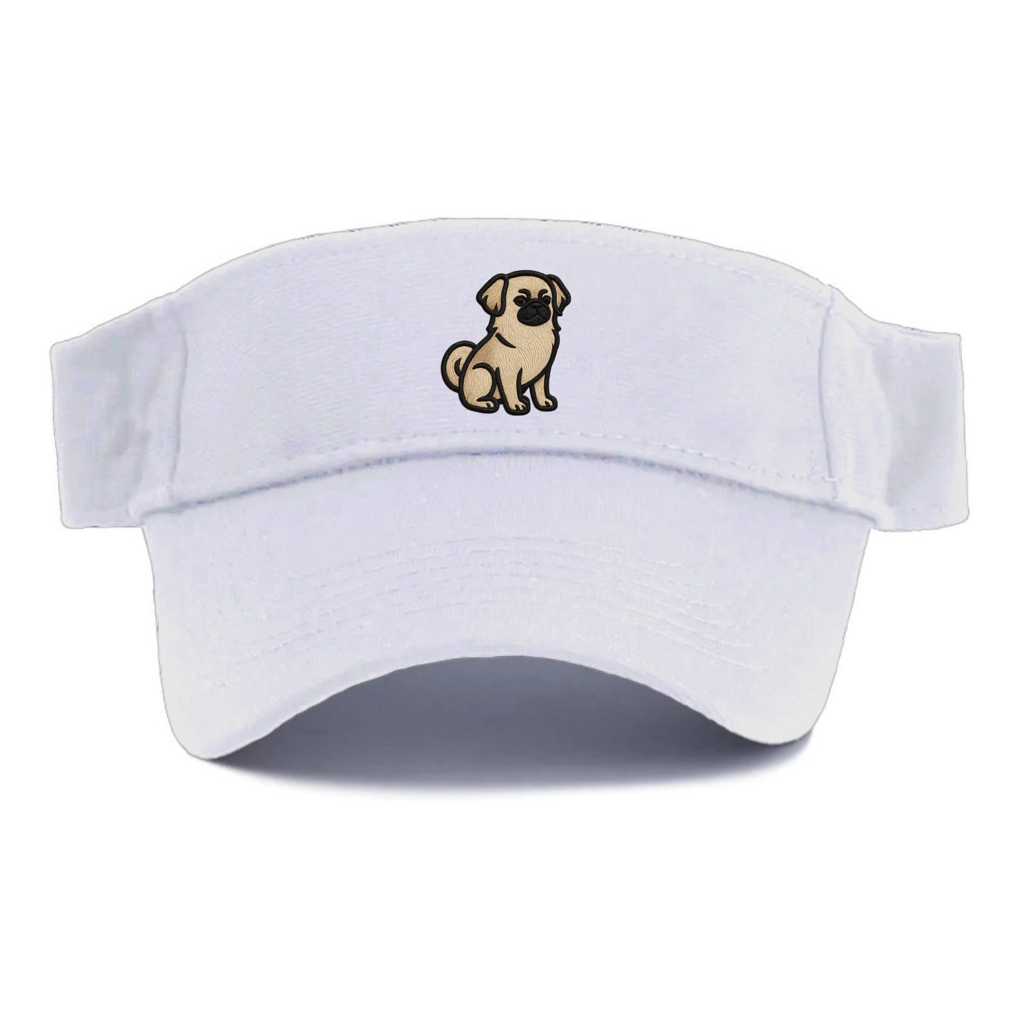 Tibetan Spaniel - Fawn small dog embroid - Visor - White