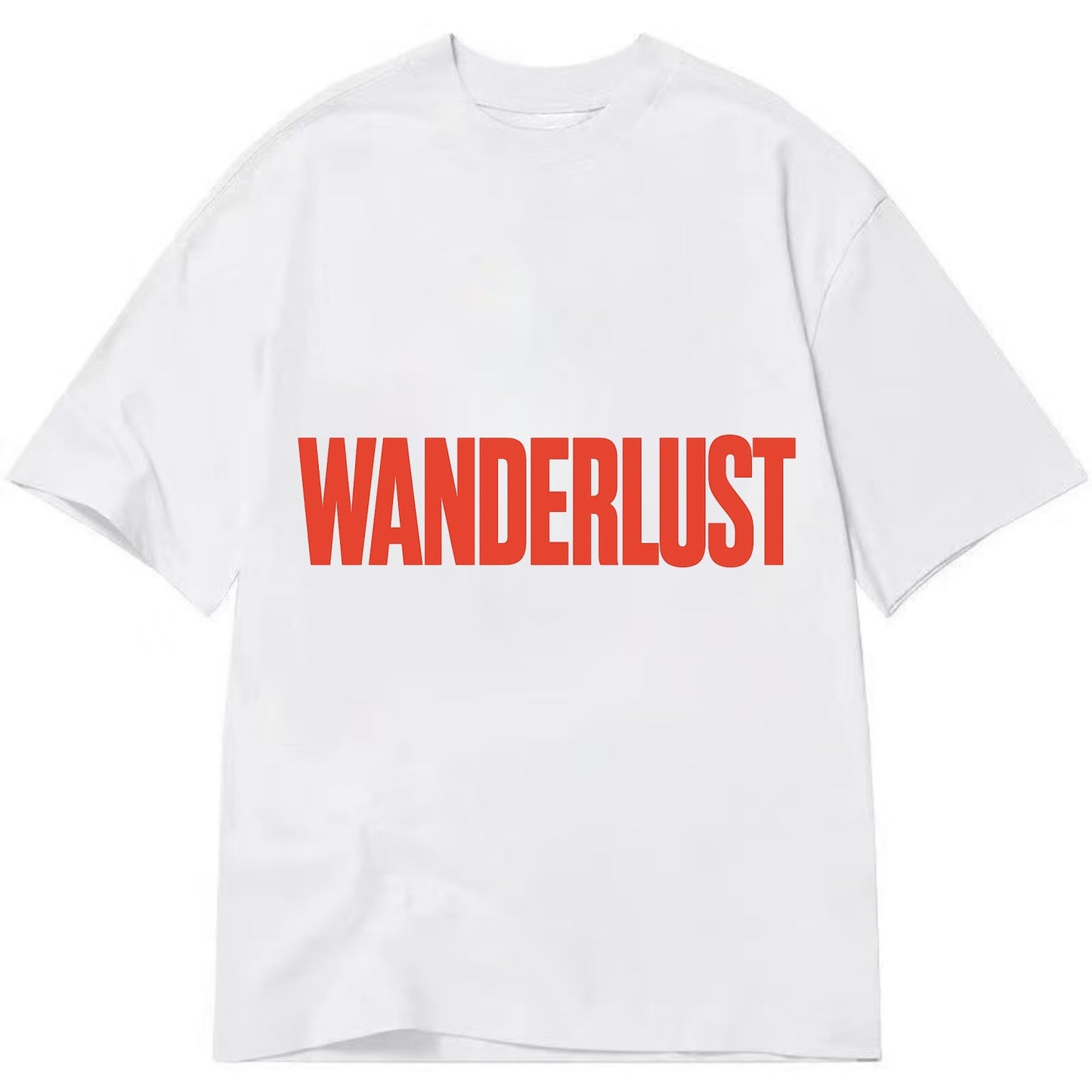 Bold typography design - "WANDERLUST" - desire to travel, explore the world - Classic T-shirt - White