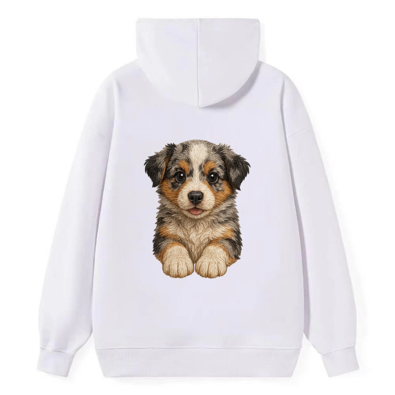 Baby Australian Shepherd Puppy - merle coat, bright eyes, fluffy, - Classic Pullover Hoodie - White