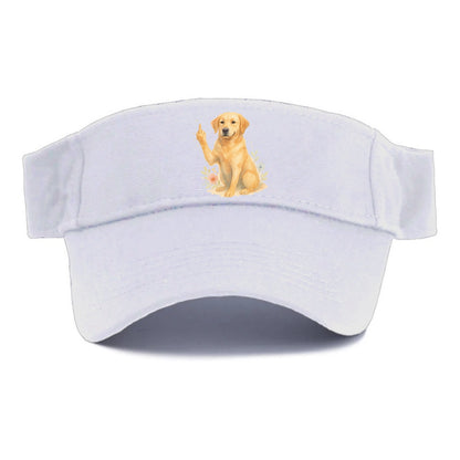 Labrador Retriever yellow sitting pretty, friendly face, strong paw up with sass - Visor - White