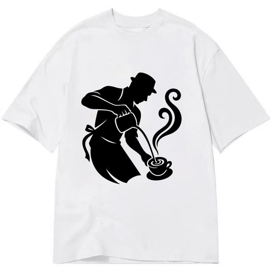 Barista creating latte art - Classic T-shirt - White