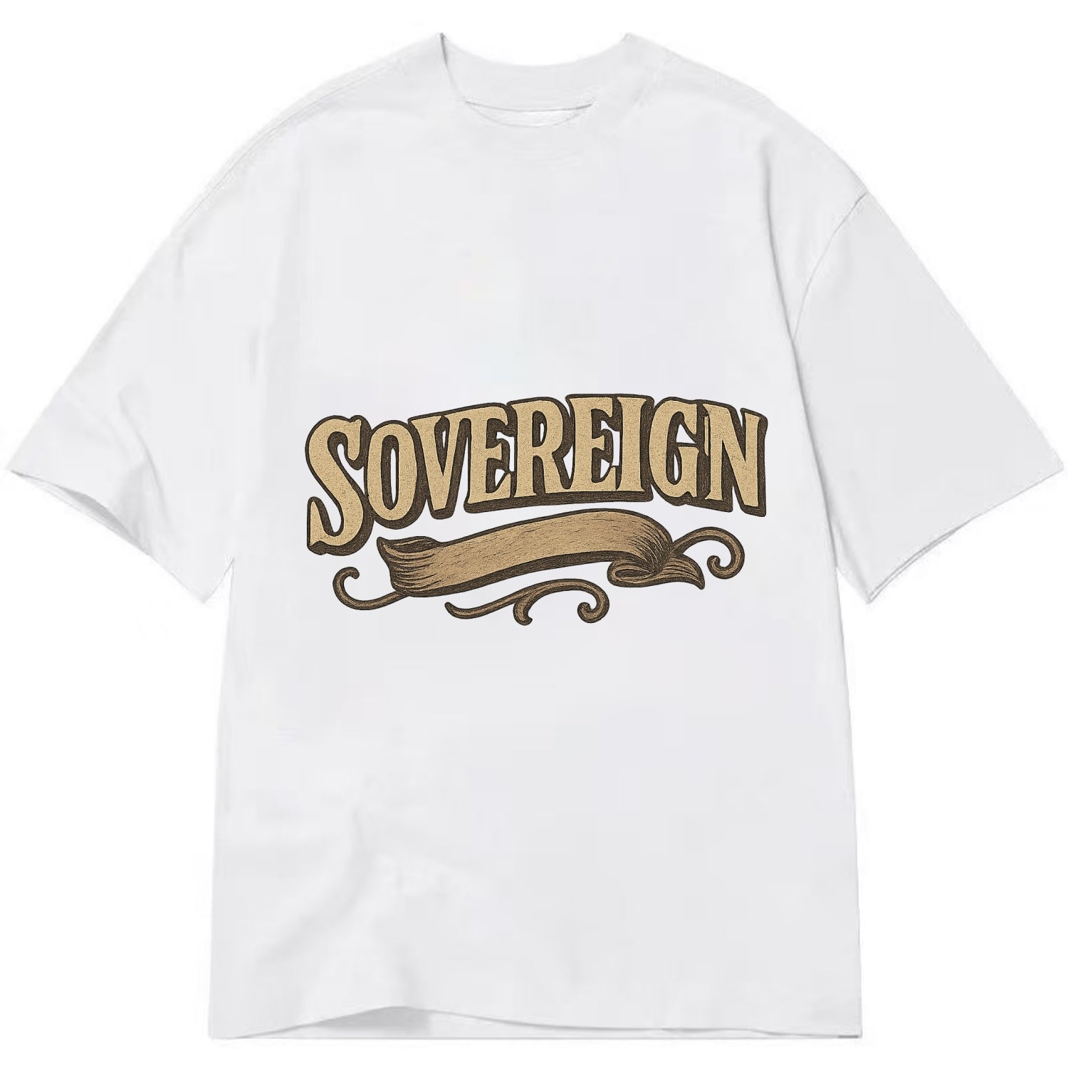 Bold typography design - "SOVEREIGN" - self-ruled, autonomous, in control - Classic T-shirt - White