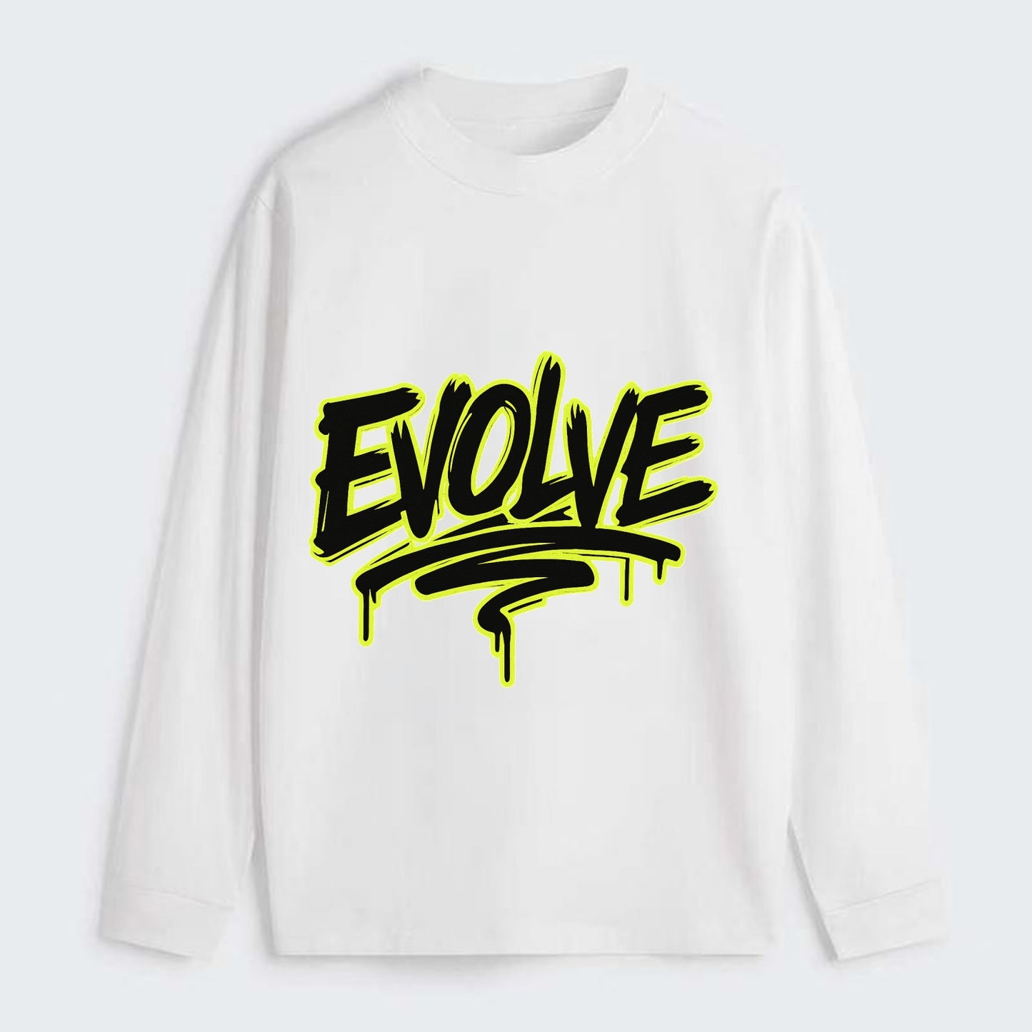 Bold typography design - "EVOLVE" - changing, becoming better - Classic Long Sleeve Shirt - White