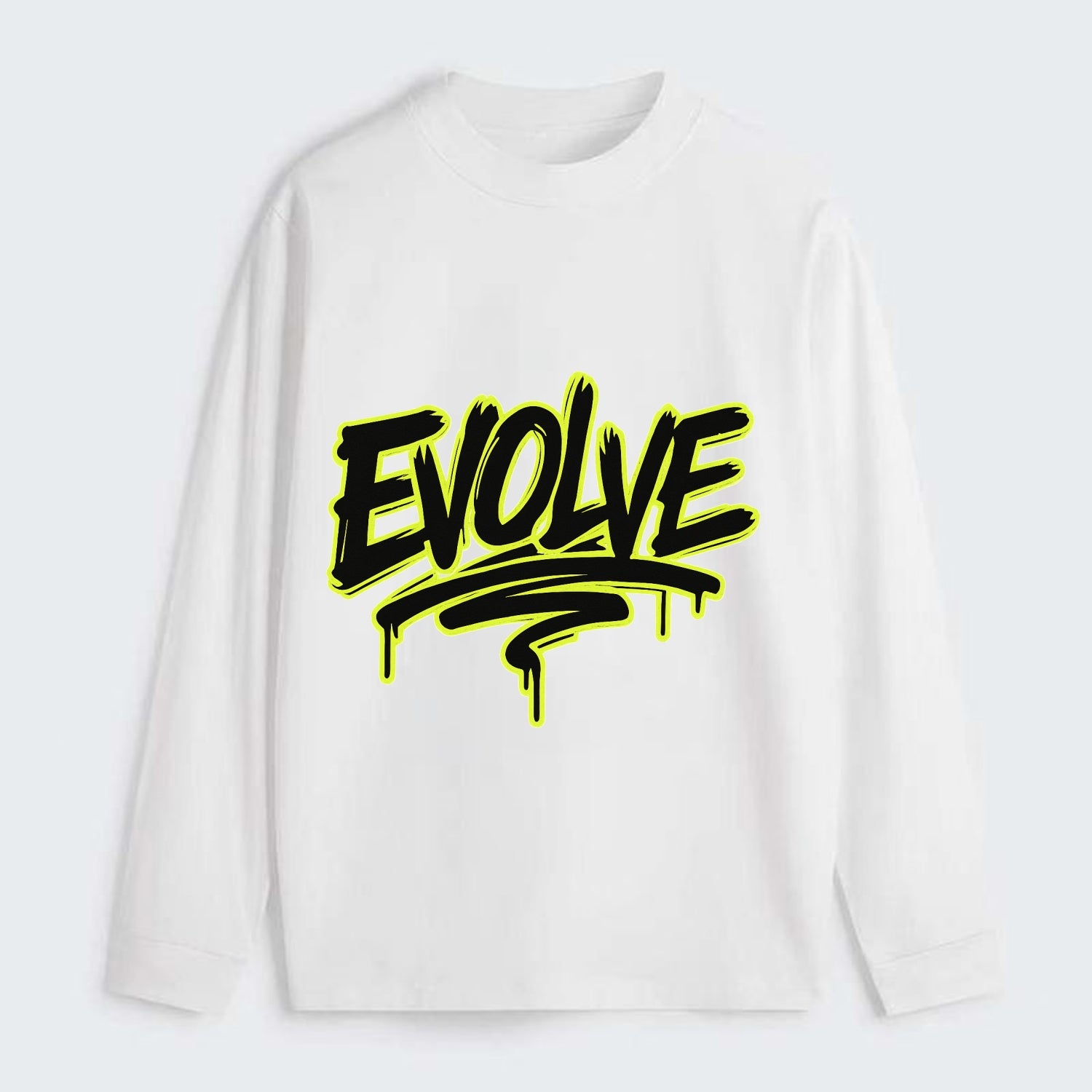 Bold typography design - "EVOLVE" - changing, becoming better - Classic Long Sleeve Shirt - White