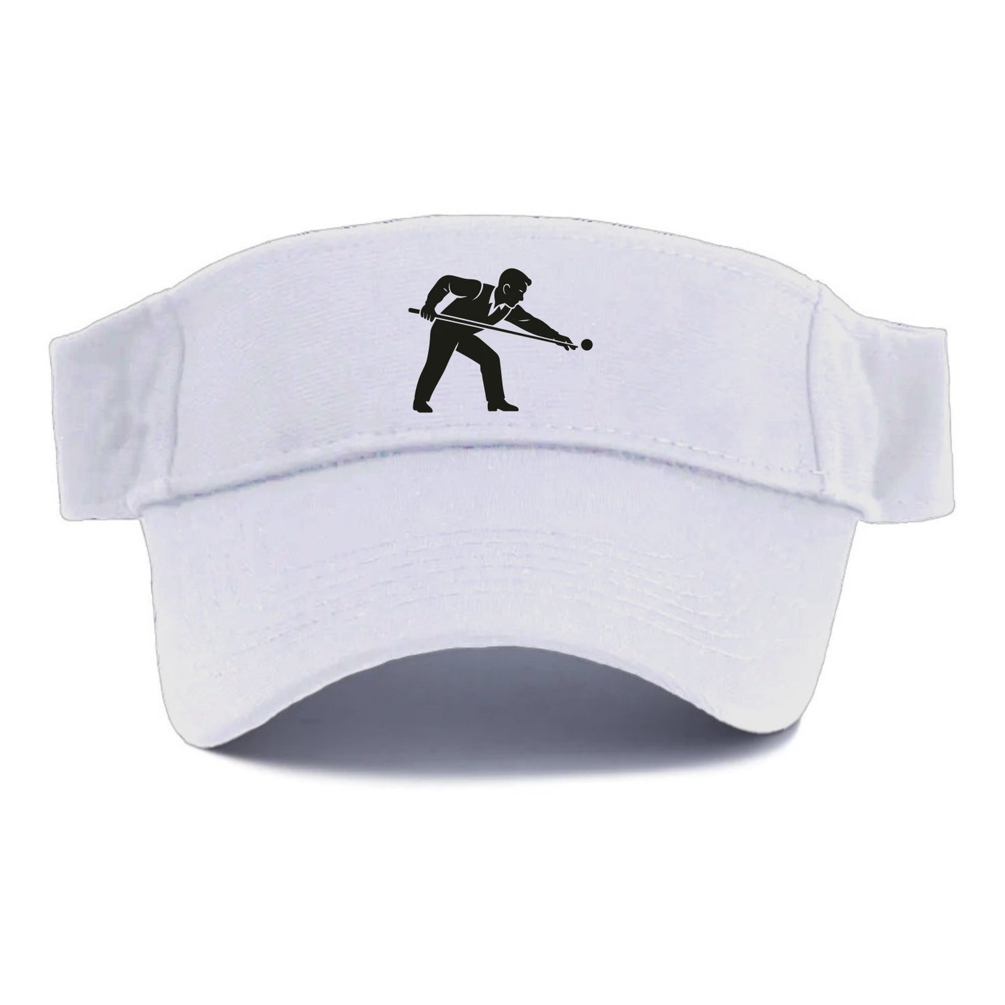 Pool player lining up shot - Visor - White