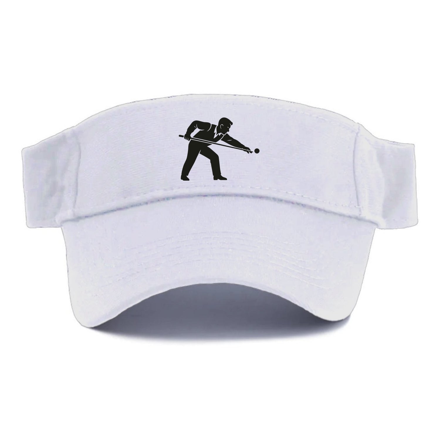 Pool player lining up shot - Visor - White