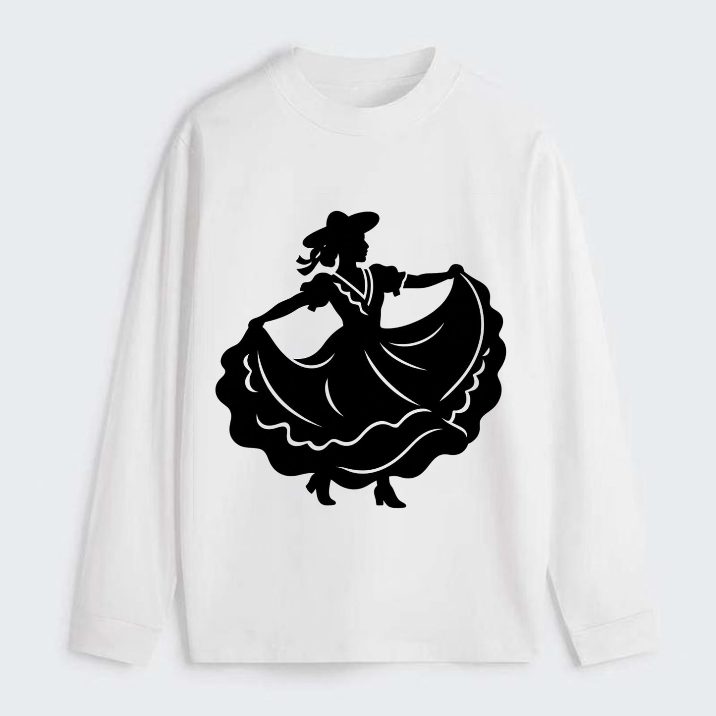 Mexican folk dancer twirling skirt - Classic Long Sleeve Shirt - White