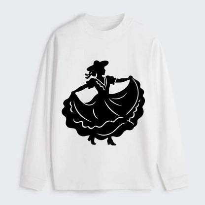 Mexican folk dancer twirling skirt - Classic Long Sleeve Shirt - White
