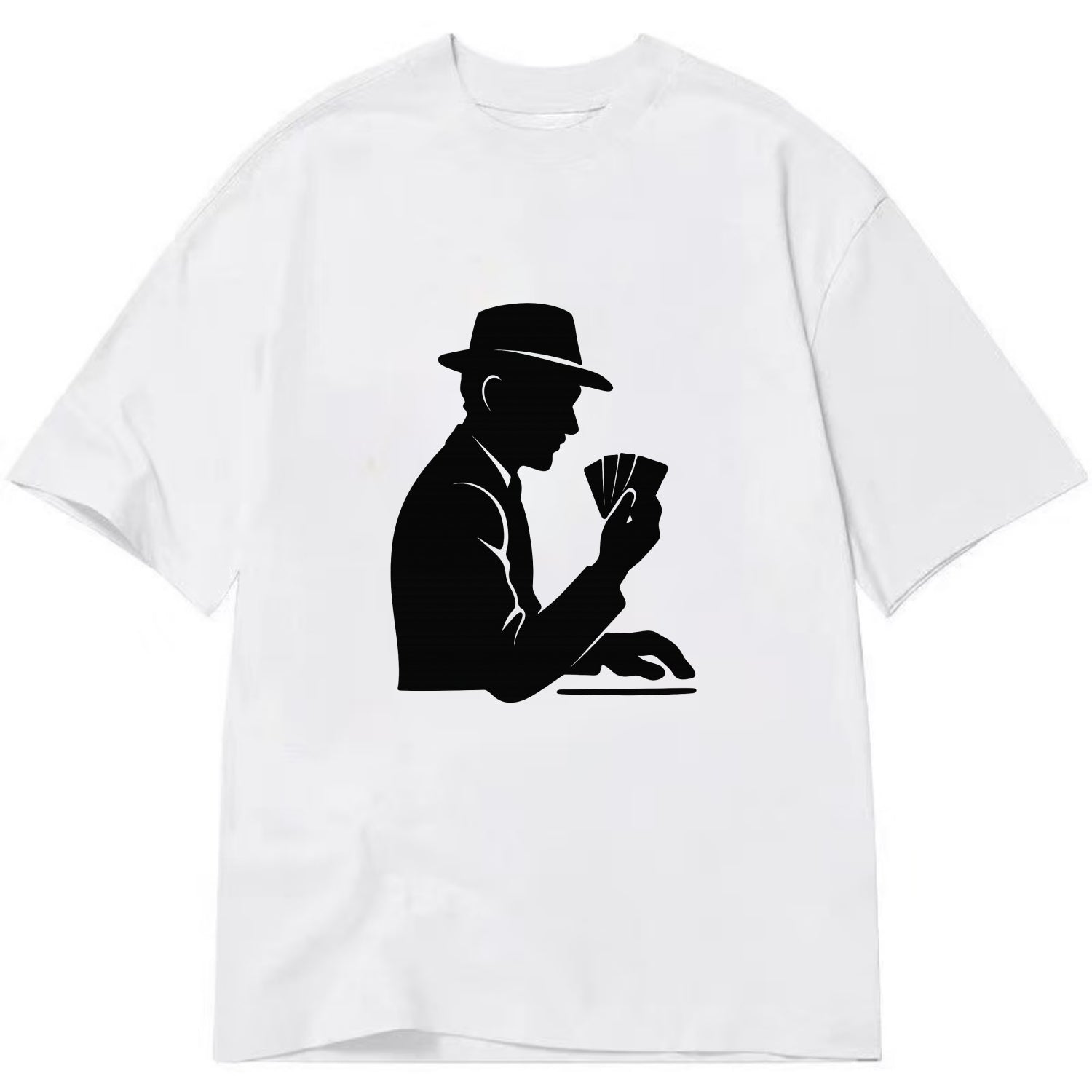 Poker player with cards close - Classic T-shirt - White