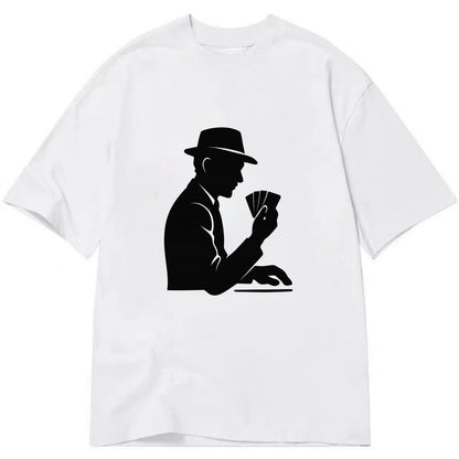 Poker player with cards close - Classic T-shirt - White