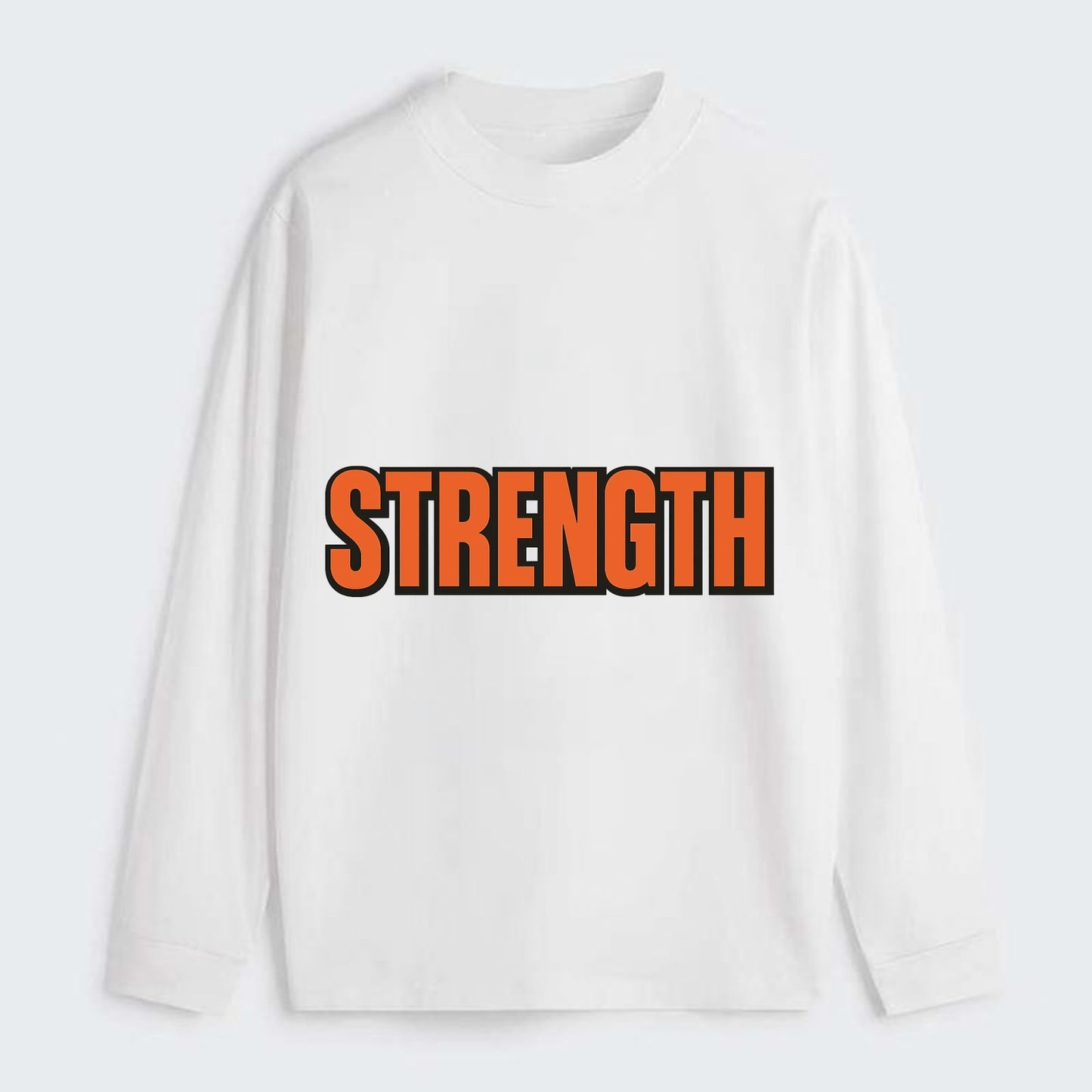 Bold typography design - "STRENGTH" - inner power, resilience, fortitude - Classic Long Sleeve Shirt - White