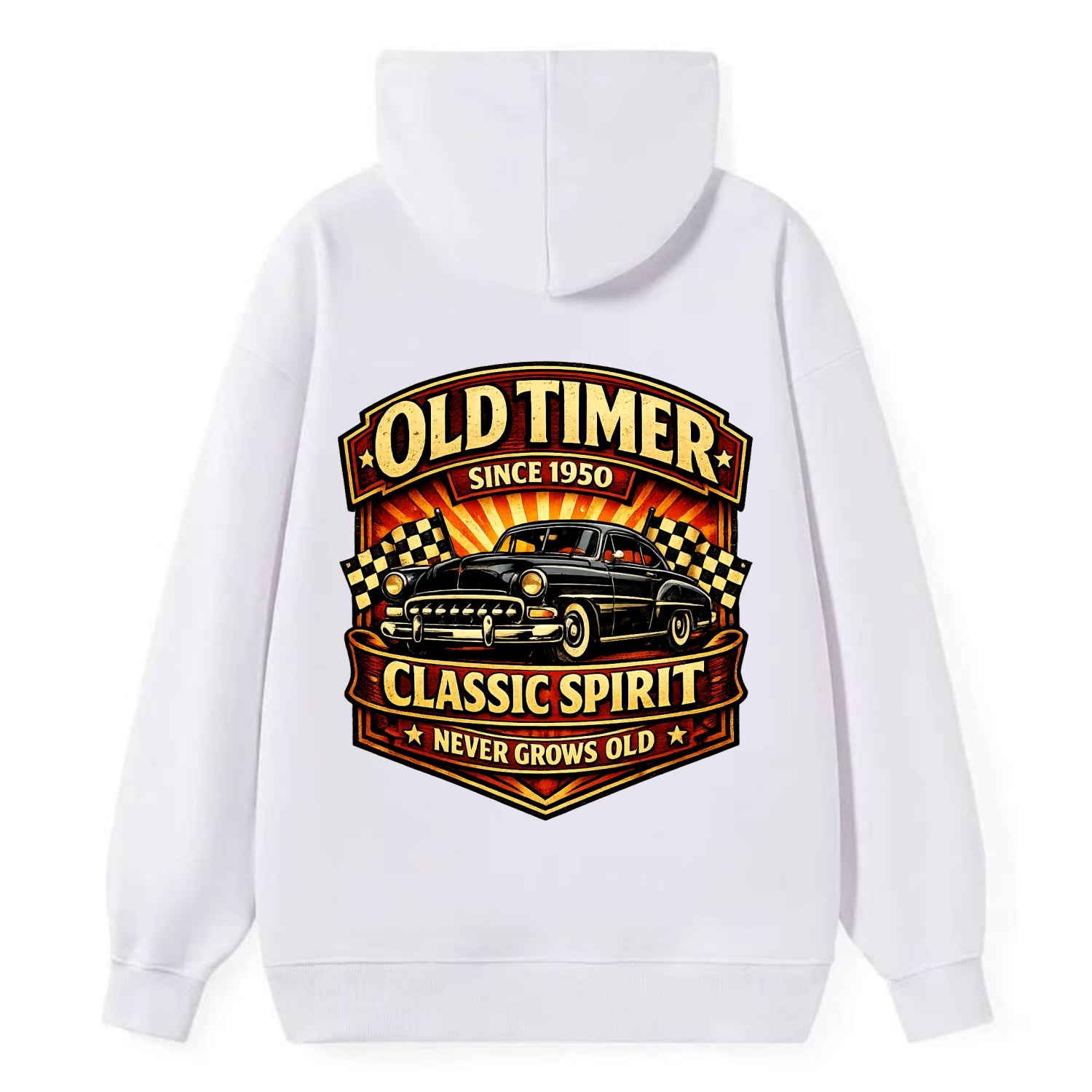 Old Timer Classic Spirit - Classic Pullover Hoodie - White