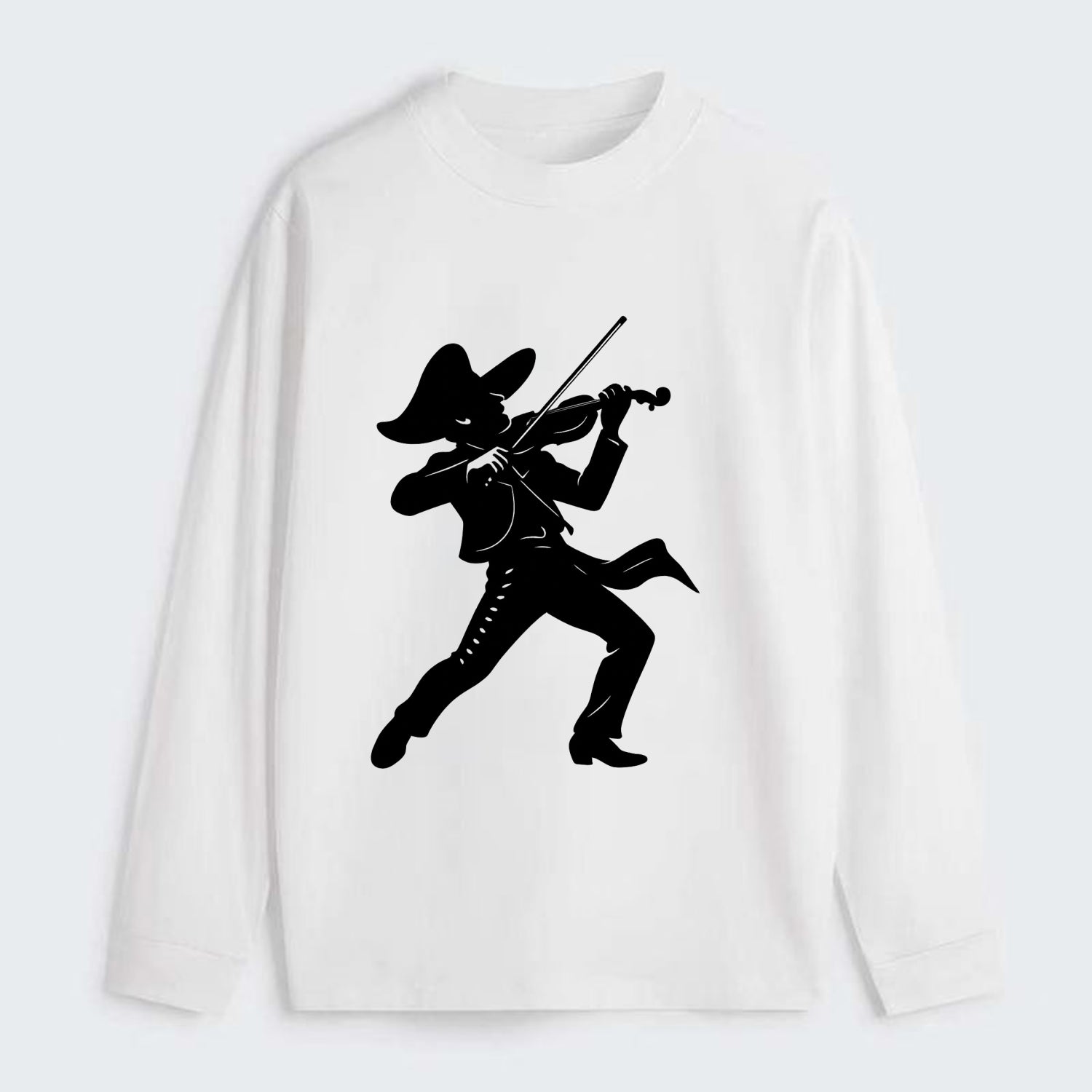Mariachi violinist passionate performance - Classic Long Sleeve Shirt - White