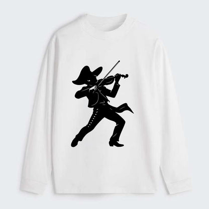 Mariachi violinist passionate performance - Classic Long Sleeve Shirt - White