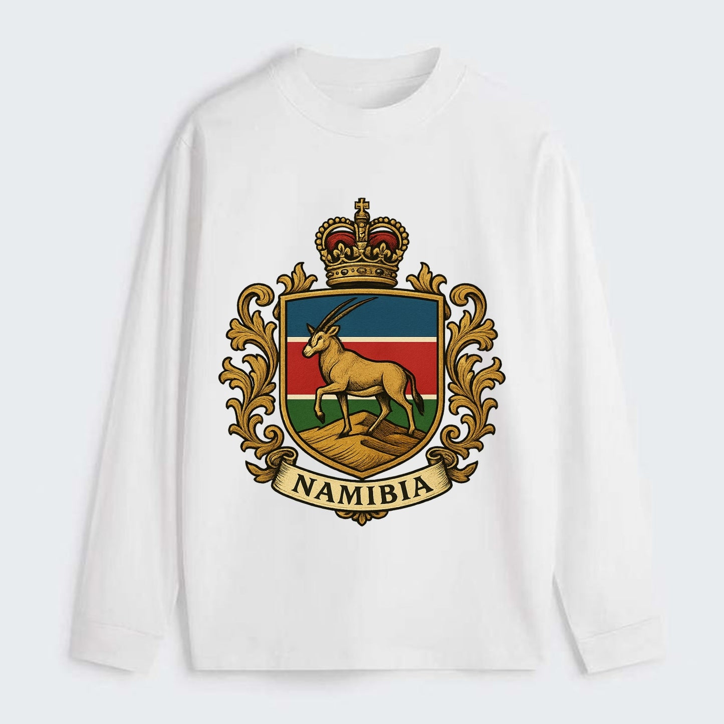 Namibia Heritage Badge - Classic Long Sleeve Shirt - White