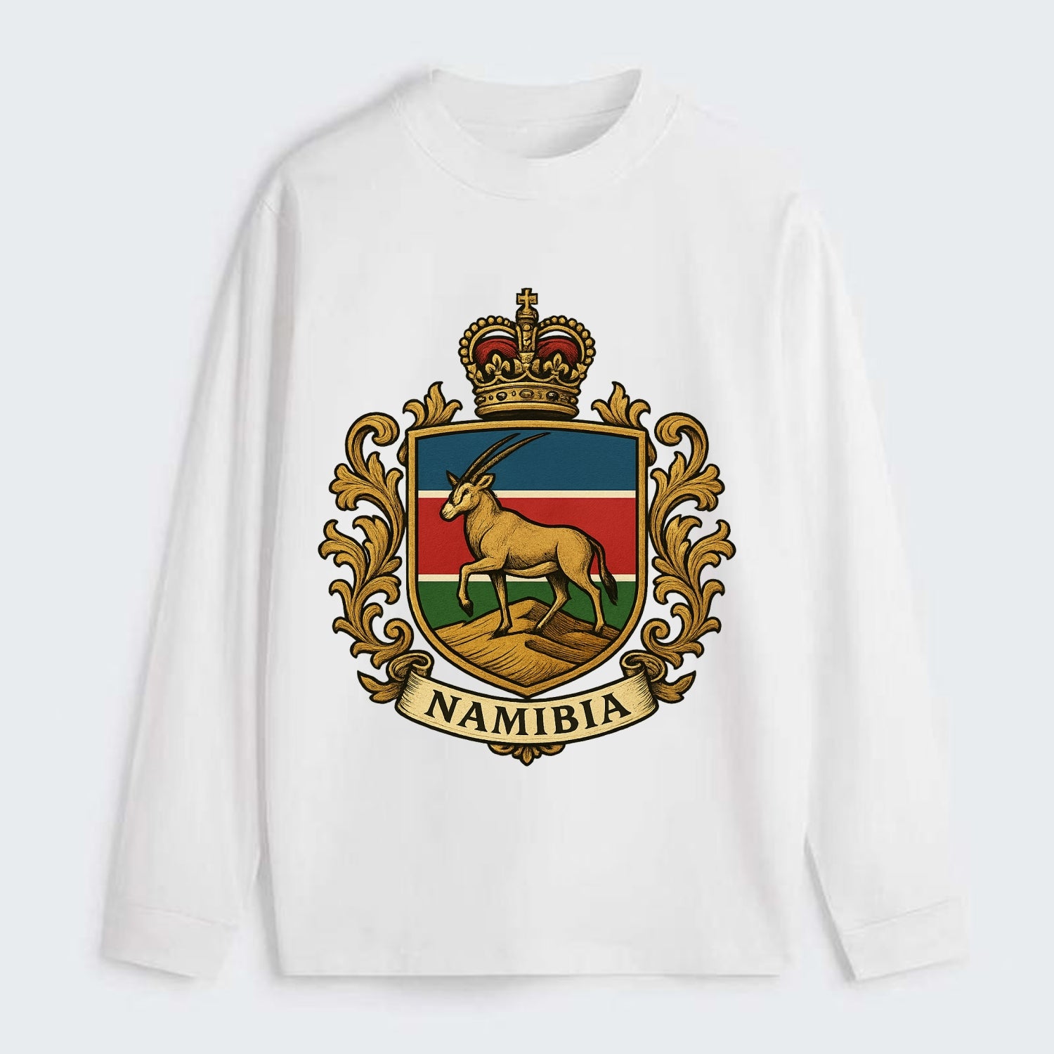 Namibia Heritage Badge - Classic Long Sleeve Shirt - White