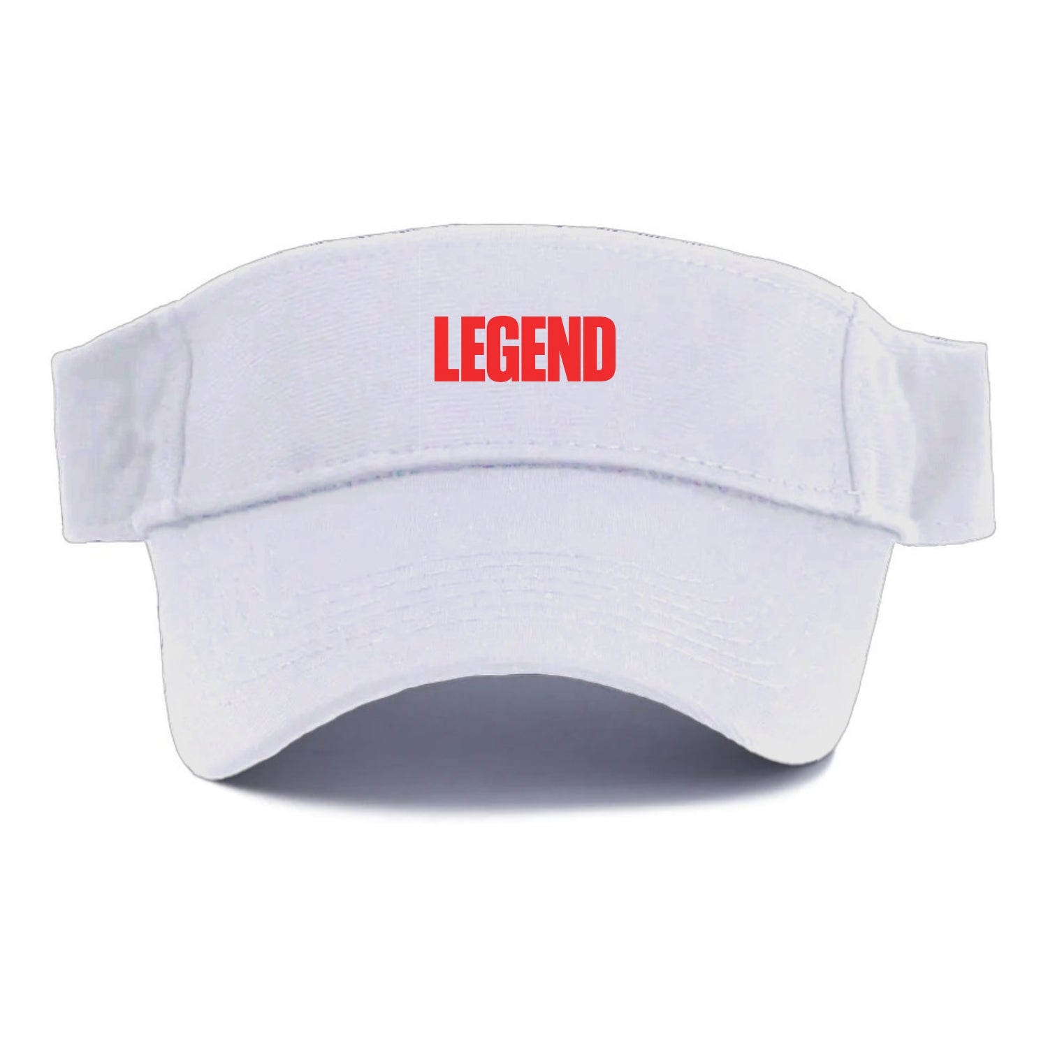 Bold typography design - "LEGEND" - remarkable person, iconic status - Visor - White