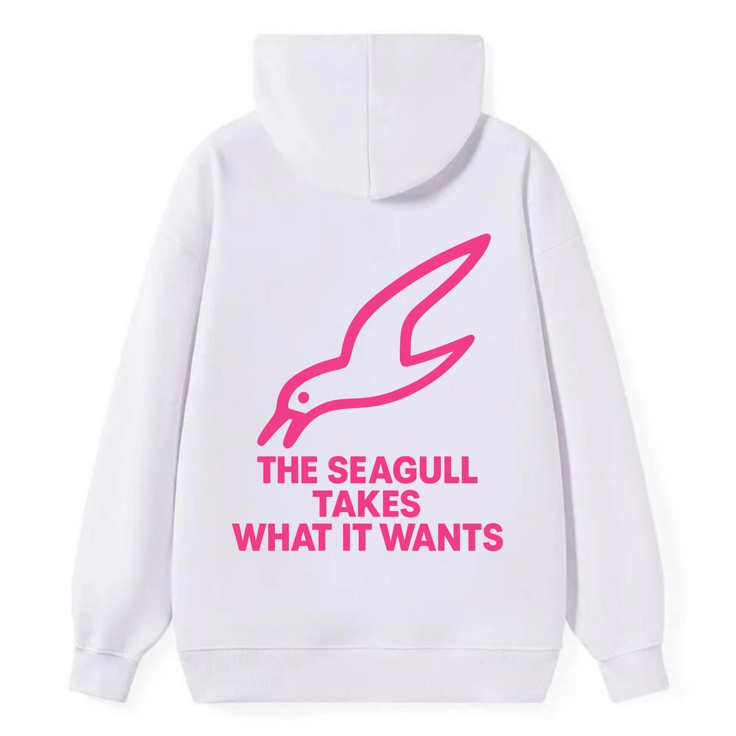 THE SEAGULL TAKES WHAT IT WANTS | Aggressive seagull diving down - Classic Pullover Hoodie - White