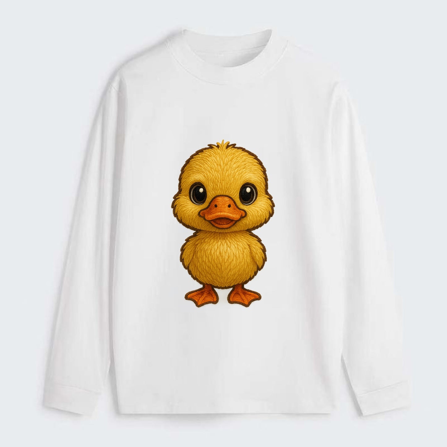 Baby Duck Duckling - yellow fluffy, orange beak, bright eyes, - Classic Long Sleeve Shirt - White
