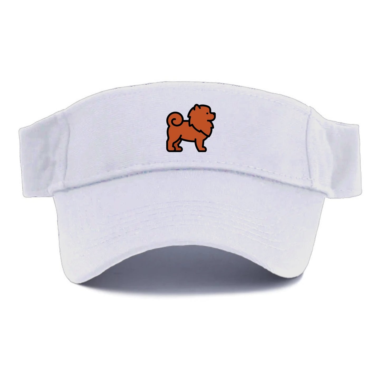 Chow Chow - Red fluffy flat side profile - Visor - White