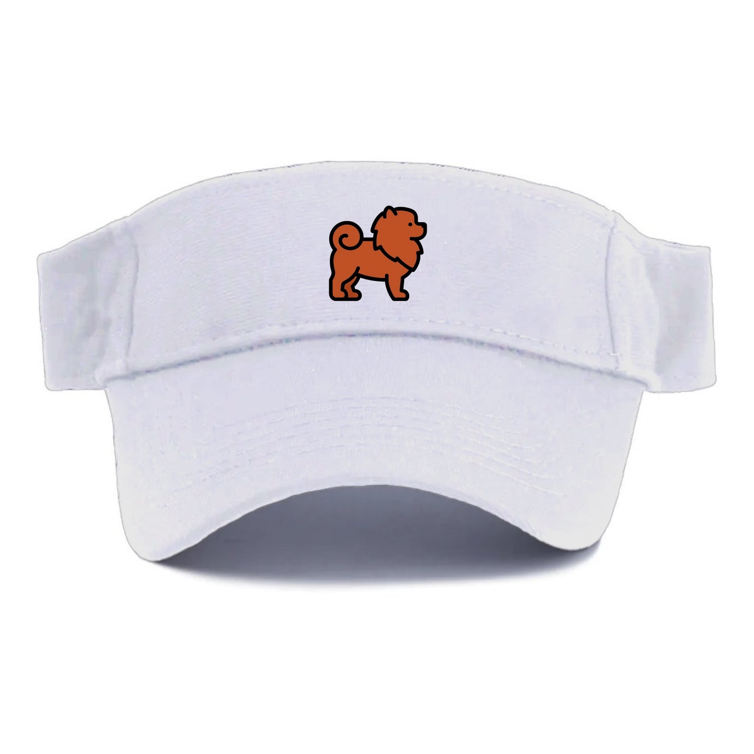 Chow Chow - Red fluffy flat side profile - Visor - White