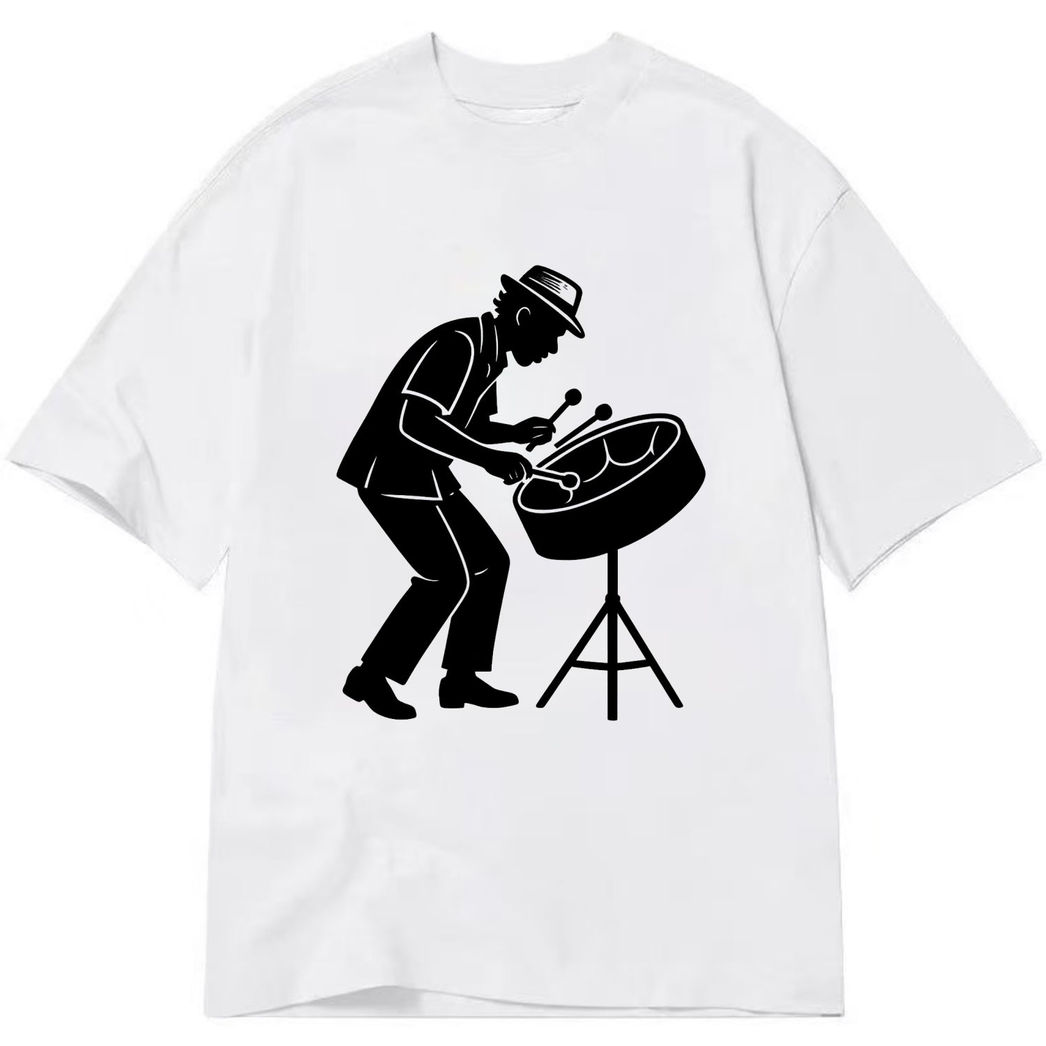 Steel drum player Caribbean rhythm - Classic T-shirt - White